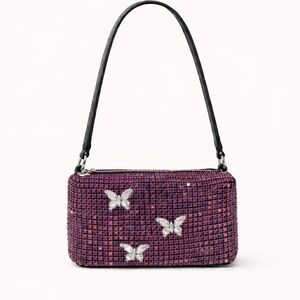 NWT Rhinestone Krystal Pink Butterfly Embellished Bag by Wisteria